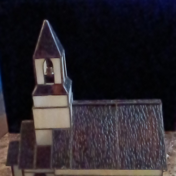 Vintage Tiffany Style Stained Glass Light Up Church - Picture 6 of 14